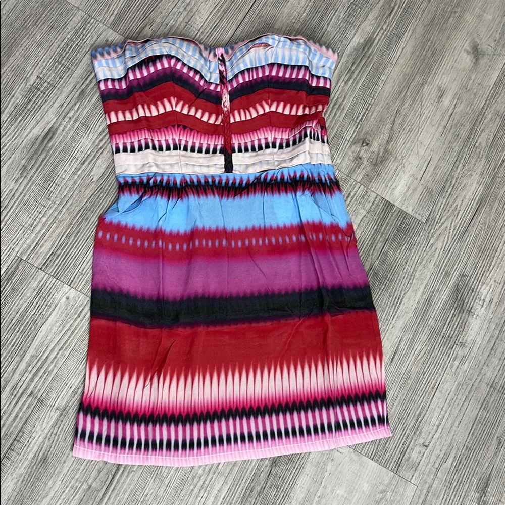 Charlie Jade silk strapless mini dress size M